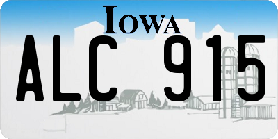 IA license plate ALC915