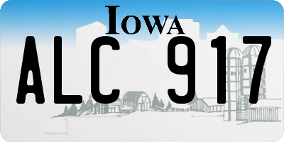 IA license plate ALC917