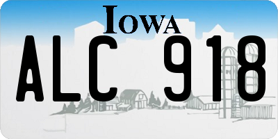 IA license plate ALC918