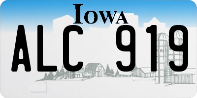 IA license plate ALC919