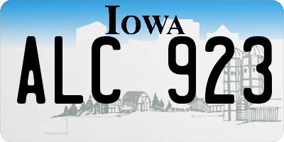 IA license plate ALC923