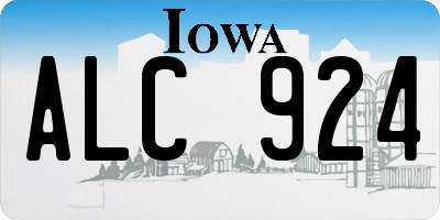 IA license plate ALC924