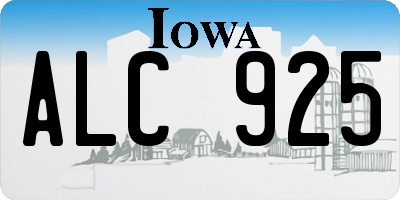 IA license plate ALC925
