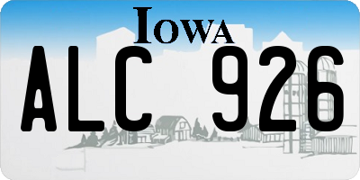 IA license plate ALC926
