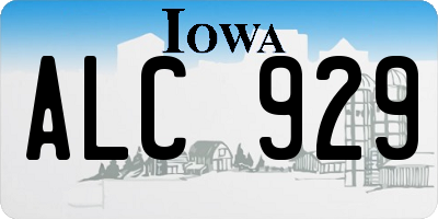 IA license plate ALC929