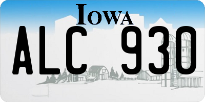 IA license plate ALC930