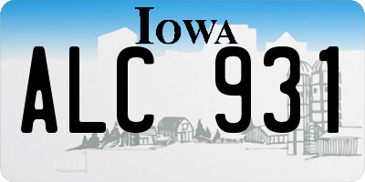 IA license plate ALC931
