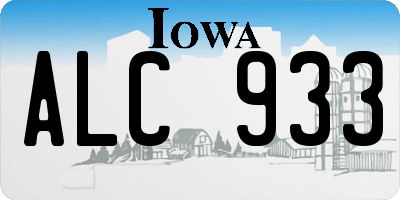 IA license plate ALC933