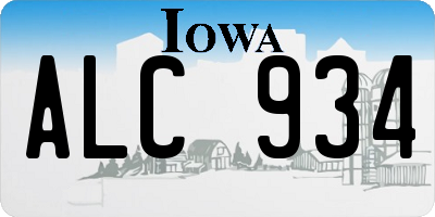 IA license plate ALC934