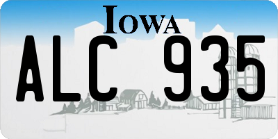 IA license plate ALC935