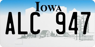IA license plate ALC947