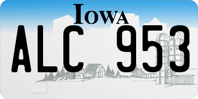 IA license plate ALC953