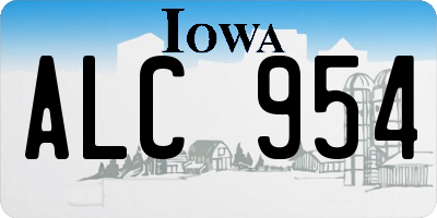 IA license plate ALC954