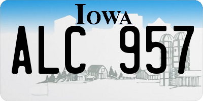 IA license plate ALC957