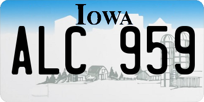 IA license plate ALC959