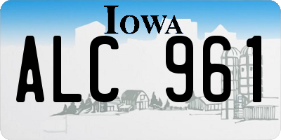 IA license plate ALC961