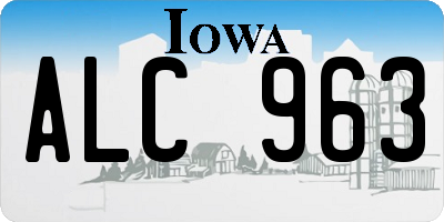 IA license plate ALC963