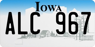 IA license plate ALC967
