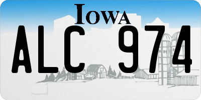 IA license plate ALC974