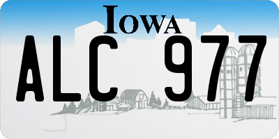 IA license plate ALC977