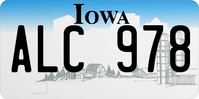 IA license plate ALC978