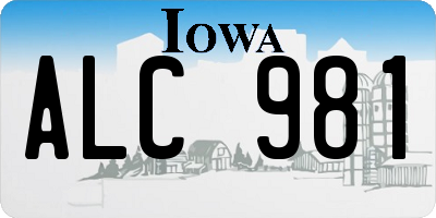 IA license plate ALC981