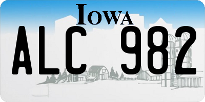 IA license plate ALC982