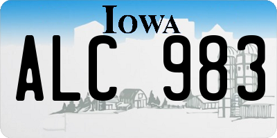 IA license plate ALC983