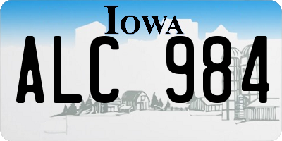 IA license plate ALC984