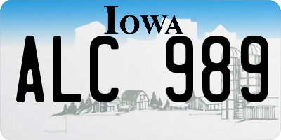 IA license plate ALC989