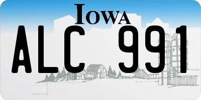 IA license plate ALC991