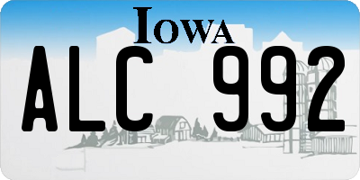 IA license plate ALC992