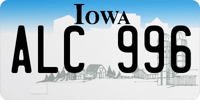 IA license plate ALC996