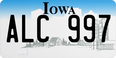 IA license plate ALC997