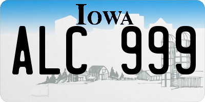 IA license plate ALC999
