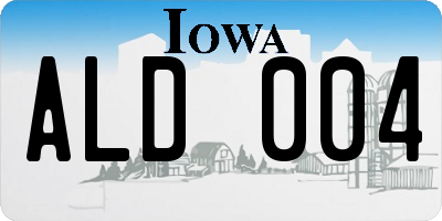IA license plate ALD004