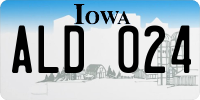 IA license plate ALD024