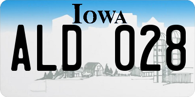 IA license plate ALD028