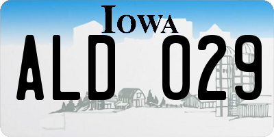 IA license plate ALD029