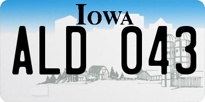IA license plate ALD043