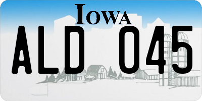 IA license plate ALD045