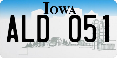 IA license plate ALD051