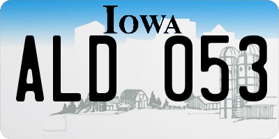 IA license plate ALD053