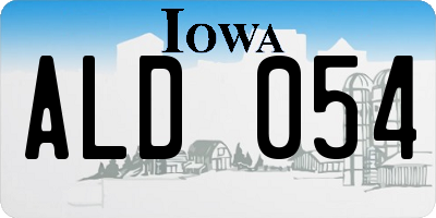 IA license plate ALD054