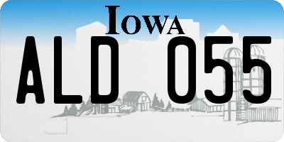 IA license plate ALD055