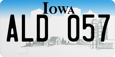 IA license plate ALD057