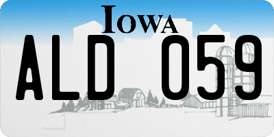 IA license plate ALD059