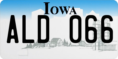 IA license plate ALD066