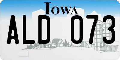 IA license plate ALD073