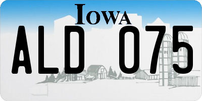 IA license plate ALD075